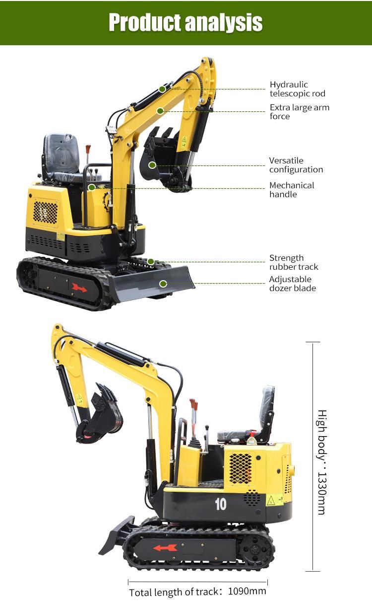 CE Diesel Backhoe 1ton Crawler Micro Excavator