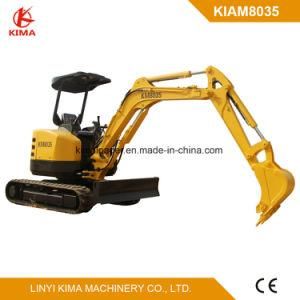 Kima Brand Km8035 Full Hydraulic Mini Excavator with 3500kg Zero Swing