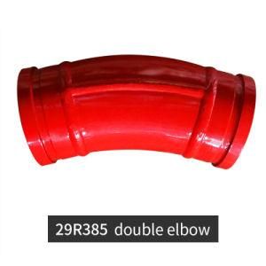 Dn5&quot; 29r385 Carbon Steel Concrete Pump Parts Single Layer Casting Double Elbow