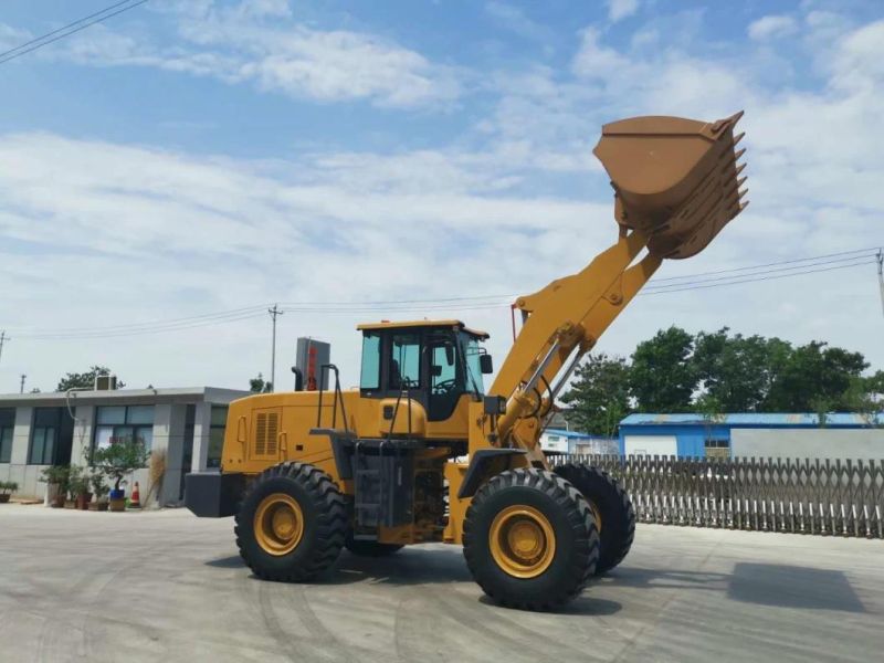 China CE EPA Everun Er50 5ton Construction Transmission Articulated Compact Wood Farm Bucket Cabin Garden Engine Front Wheel Loader 5 Ton for Sale