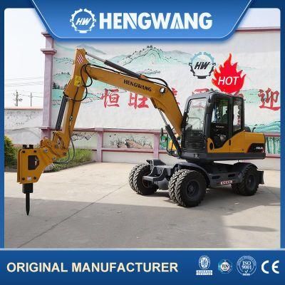 China Sell 0.28m3 Backet Capacity 8 Ton Hydraulic Wheel Excavator Widely Used in Construction Material Handling