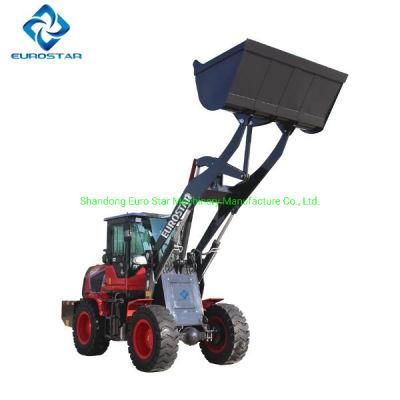 1.8t Front End Loader Compact Hydraulic Loader Articulated Multifunctional Wheel Loader Mini Loader for Construction, Farm and Garden with CE