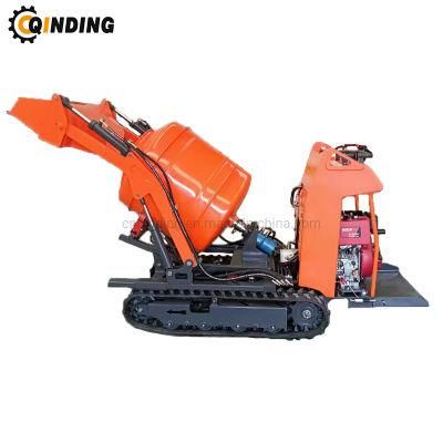 Good Quality Mini Self-Dumping Concrete Drum Mixer Crawler Type QDCM-500