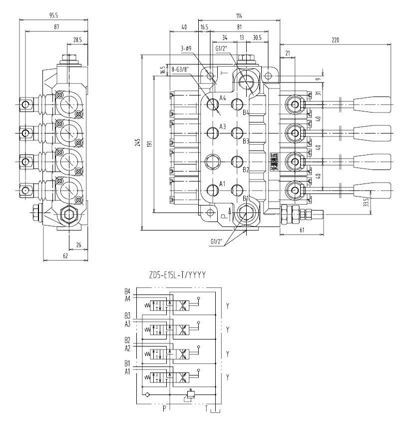 Construction Machinery Hydraulic Multi Way Valve