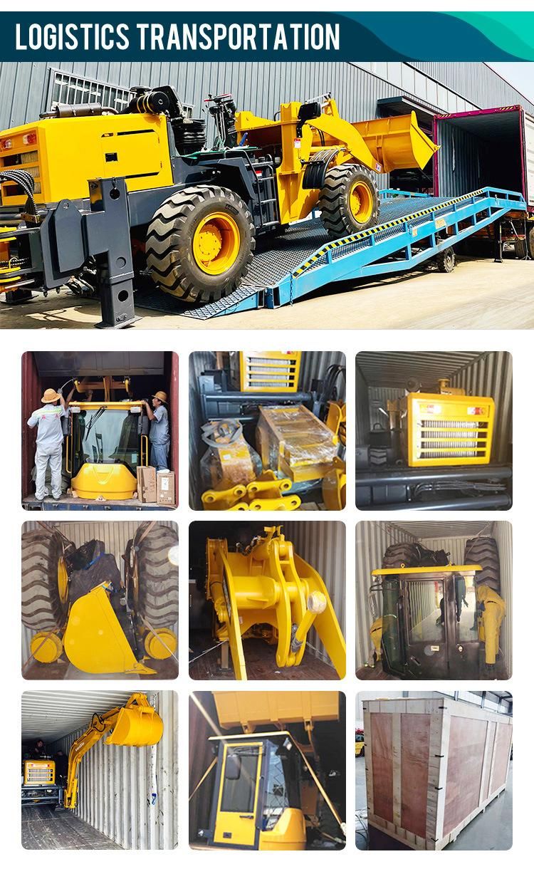 Huaya China Accept Customized New Backhoe Excavator Loader with Cab Mini Articulated Wheel Loader Front End Loader Price Farm Garden 4X4 Wheel Drive Compact