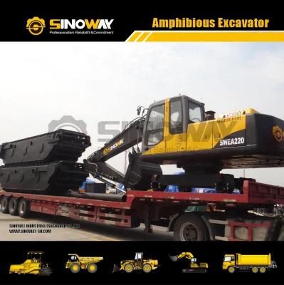Amphibious Dredgers Excavator Machine with Big Float Pontoon for Sale