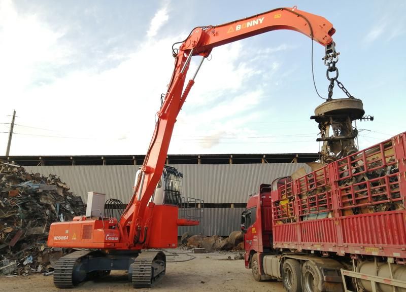 Bonny 46ton Electric Hydraulic Material Handling Machine Handler on Track for Scrap and Waste Recycling