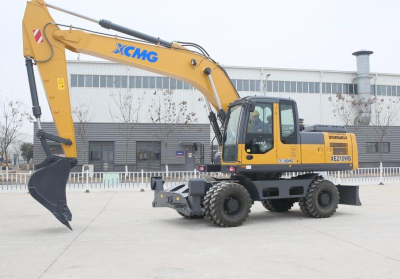 XCMG Official Factory 21 Ton 0.86m3 Digger Excavator Xe210wb China Top Brand New Hydraulic Wheel Excavator Machine for Sale