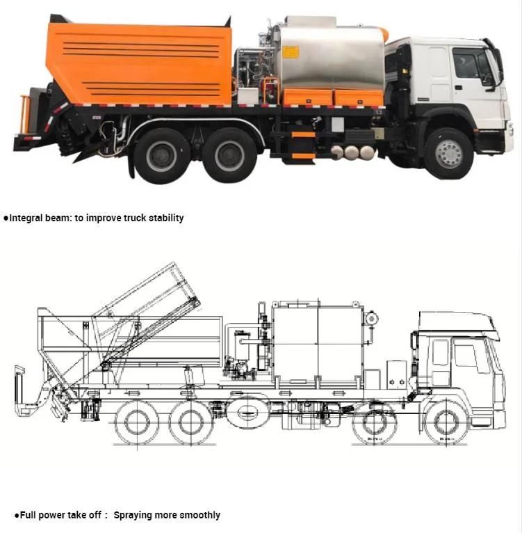 Fortius 8X4 12cubic Meter Sinotruk HOWO Bitumen Chip Sealer Asphalt Paving Equipment for Africa