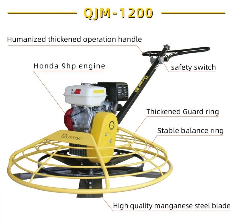 Factory Sales Hand Push Gasoline Concrete Power Trowel (QJM-1200)