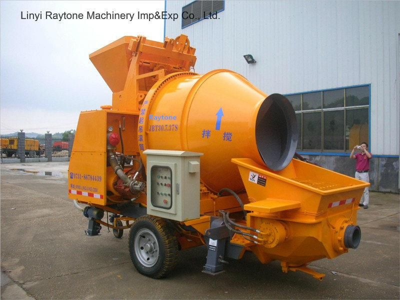 Mobile Movable Trailer Diesel Concrete Pump with Mixer