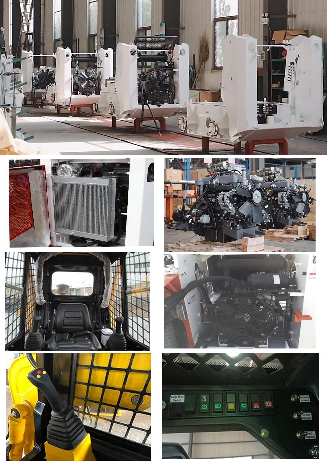 Best Price 130L/Min High Flow Large Skid Steer Loader 100HP Skid Loader with Tracks, Rated Load 1300kg