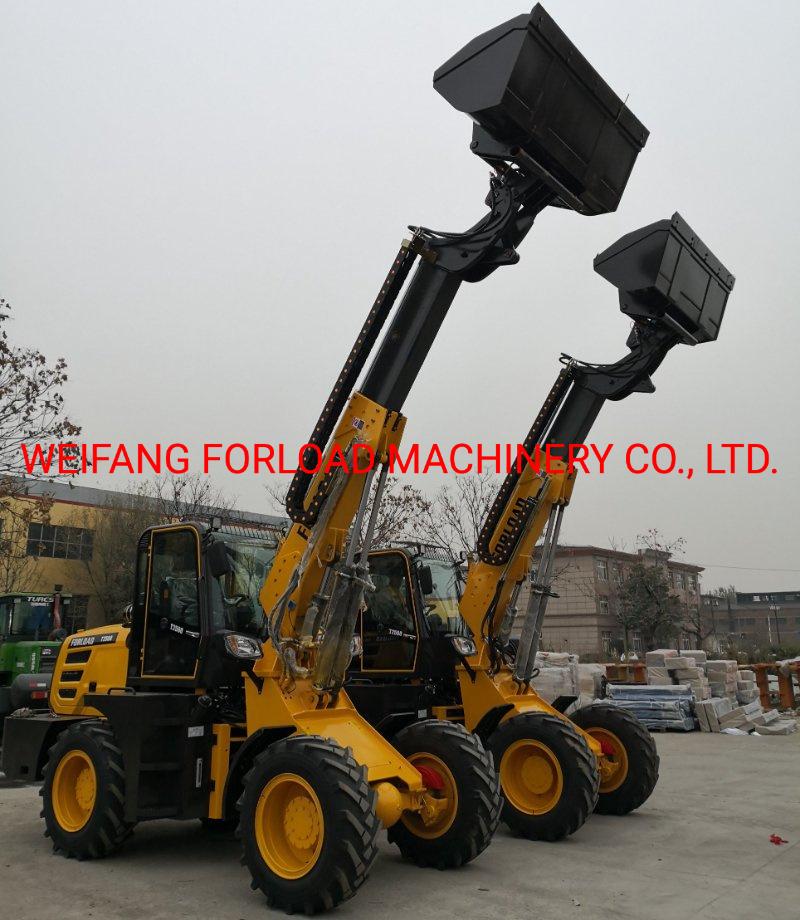 Forload 2.5tons 2500kgs Mini Telescopic Wheel Loader of T2500 Model with Cummins or Yunnei Engine