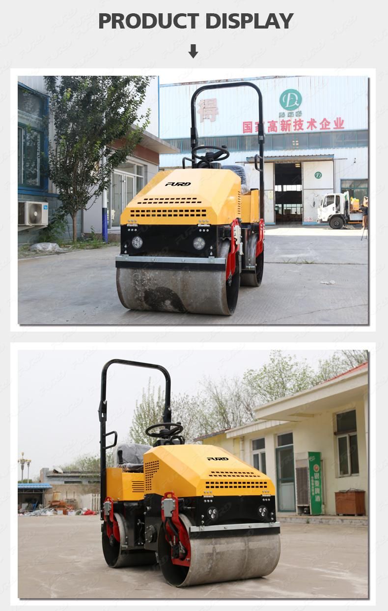 1 Ton Hydraulic Articulated Steering Tandem Asphalt Road Roller Compactor