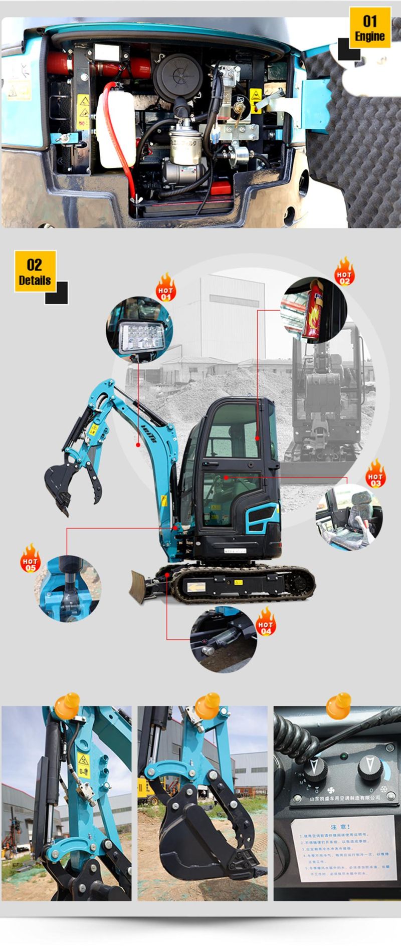 China Wholesale CE/EPA/Euro 5 Small Hydraulic 1 Ton 2 Ton 3 Ton Digger Mini Excavator Price for Sale