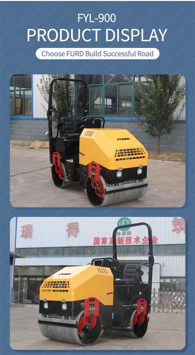 High Configuration 1.5 Ton Road Roller Vibratory Smooth Drum Rollers for Sale