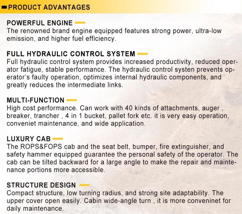 High Cost Performance Full-Hydraulic Skid Steer Loader