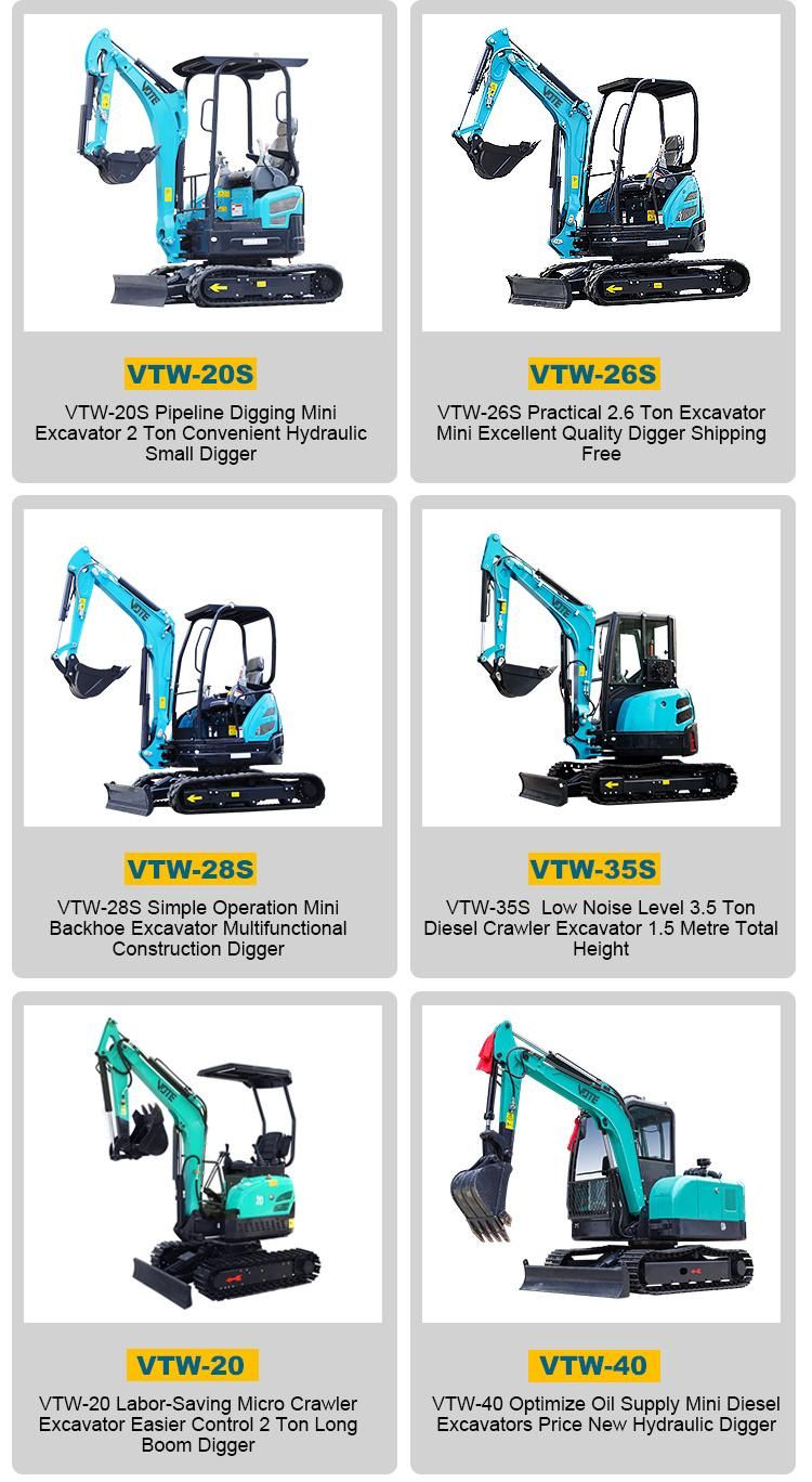 Euro 5/EPA Approved 1.8 T New Mini Excavator with Kubota 3 Cylinders Engine Factory Direct Delivery