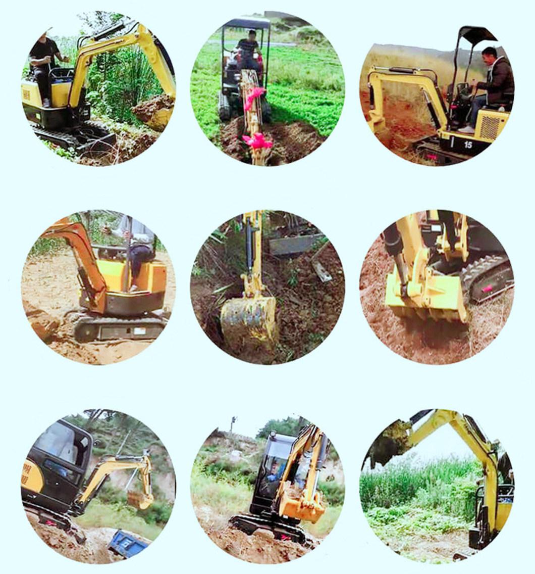 China Mini Excavator 1.8t Small Digger Excavator Earth Moving Machinery with Rubber Track