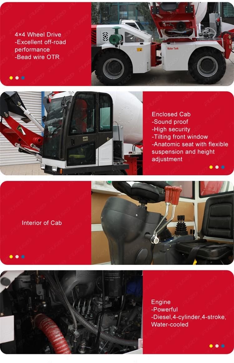 1.6cbm Small Self Loading Concrete Cement Mixer Truck for Sale