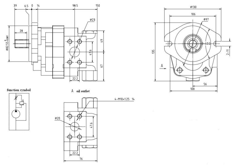 China Products Hydraulic Gear Pump Cbtzta for Tractor