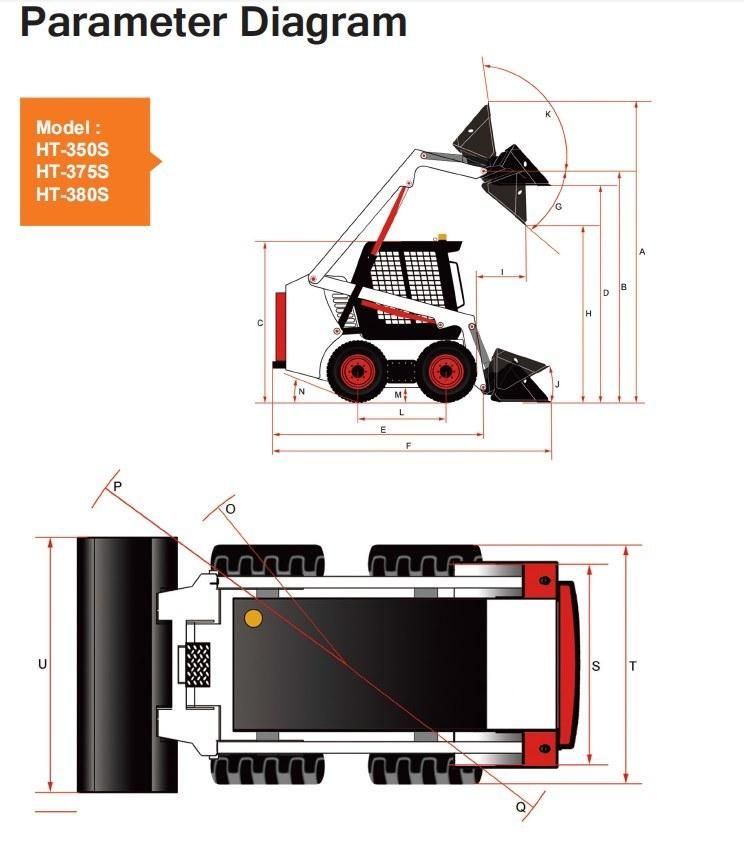 CE Approved Rubber Track Loader Skid Steer with Multi Functional Accessories for Sale
