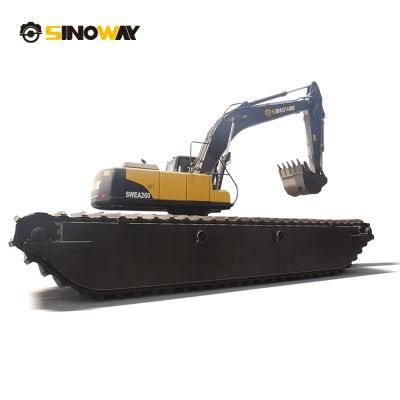 Amphibious Dredging Excavator with Floating Pontoon for Sale