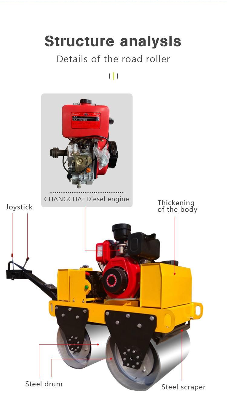 60cm Hand Push Changchai Diesel Hydraulic Vibrating Pavement Roller Compactor