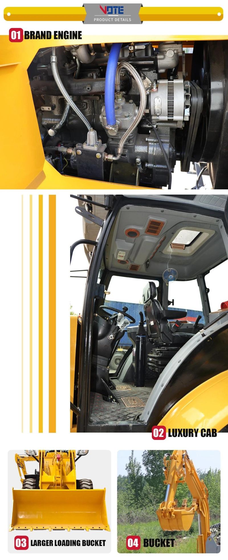 Construction Equipment Heavy Duty Towable Loader Backhoe Mini Backhoe Loader for Sale