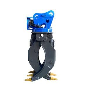 China Hydraulic Grapple Rotating Type Double Cylinder Log Grapple for 20 Ton Excavator