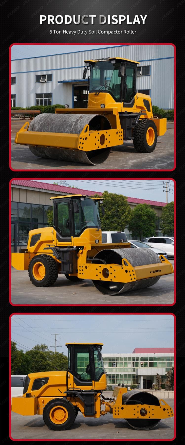 6 Ton Weight Road Roller Vibratory Road Roller Compactor for Sale