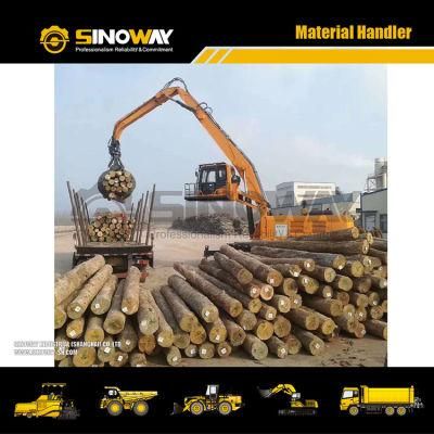 Mobile Material Handler Excavator with Grabber for Log Wood and Timber Plant