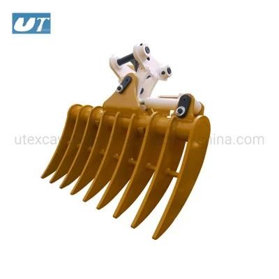 China Manufacture Best Selling Products Excavator Tilting Root Rake