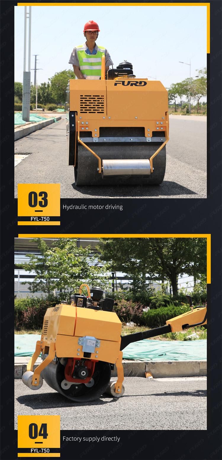 High Quality 500kg Walk Behind Single Drum Gasoline Engine Road Roller