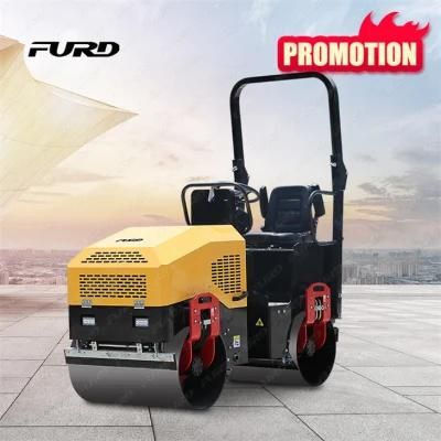 Promotion Road Construction Machinery 1.5 Ton Vibration Double Steel Drum Road Roller