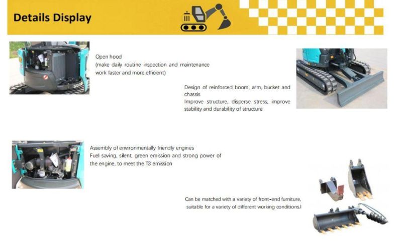 Best Hot Sales with a Bucket Steel Shoes Mini Diggers Excavators
