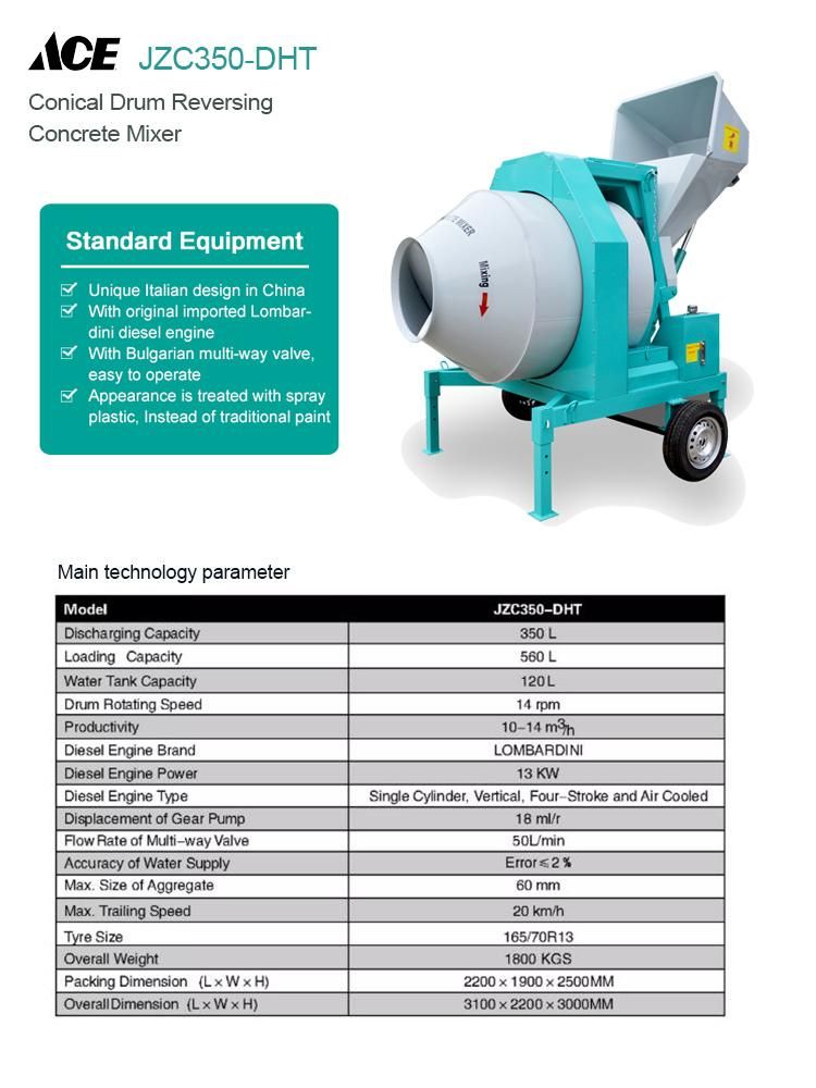 Wholesale Construction machinery 350L Cement Mixing Mobile Heavy Duty Concrete Mixer