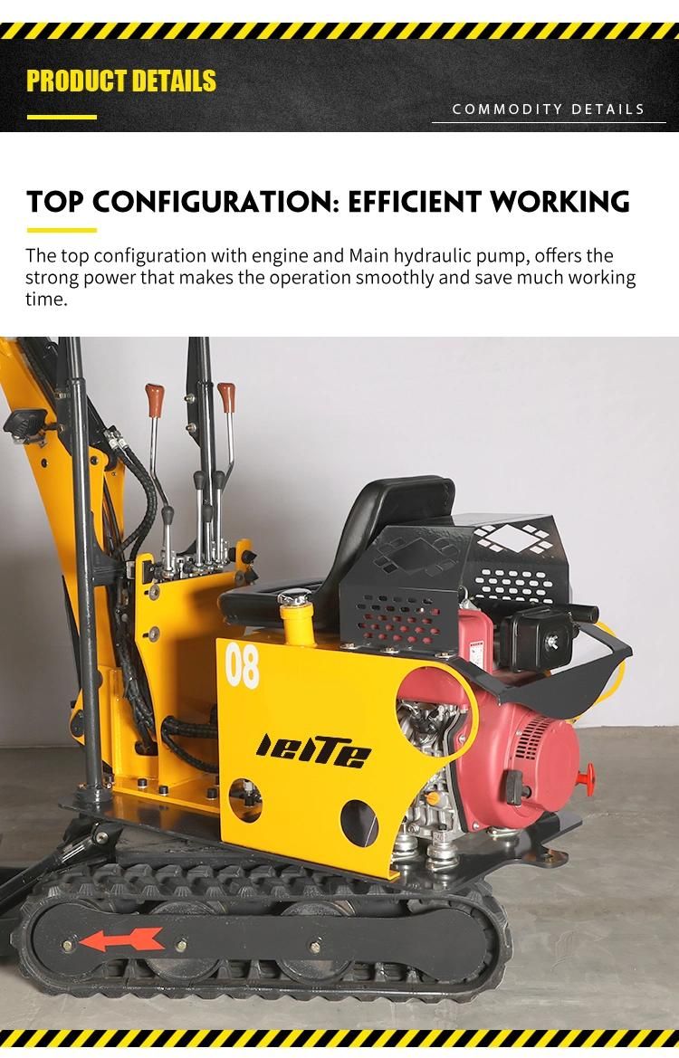 Hydraulic Crawler Chinese 800 Kg Mini Excavator and Excavator