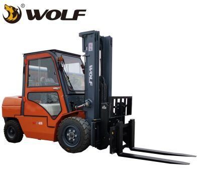 Wolf CE Hydraulic Transmission 4 Ton Forklift Wolf Diesel Forklift with Cabin