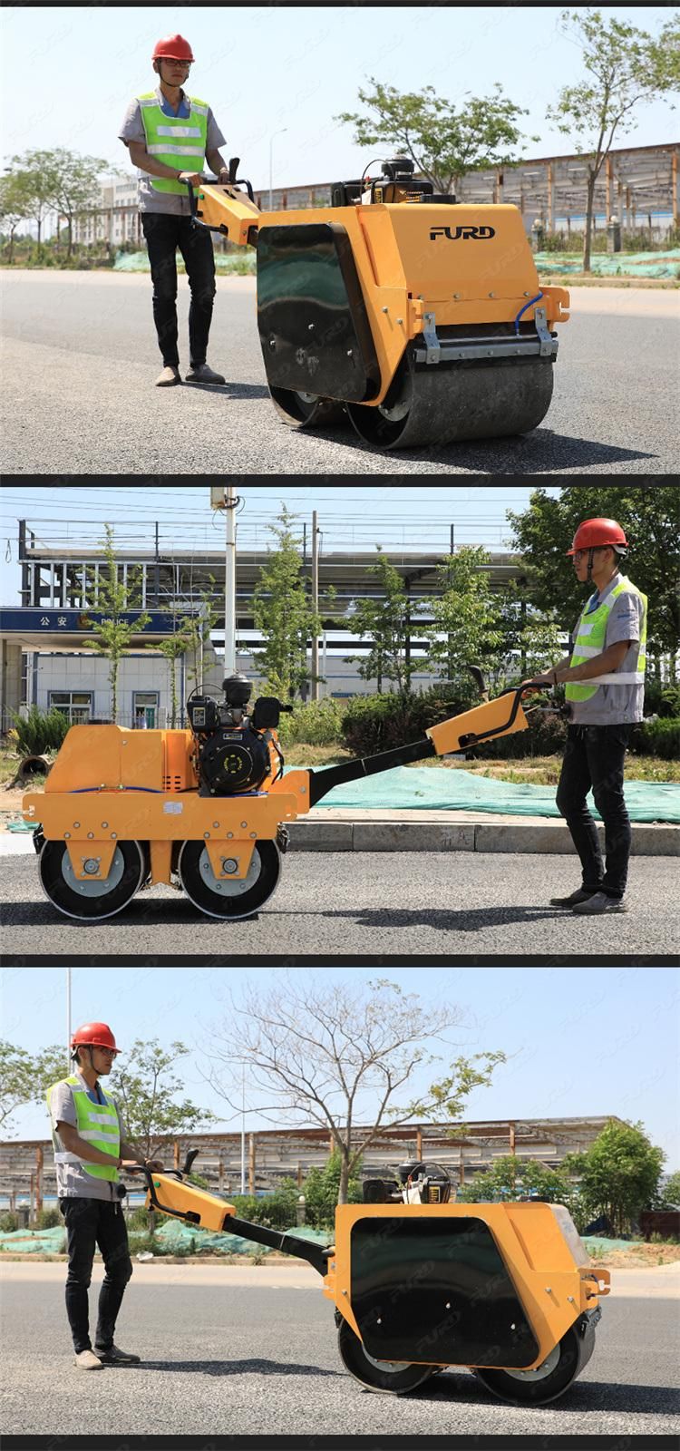 9HP Roller Compactor for Sale 2 Ton Hand Compactor Mini Road Roller