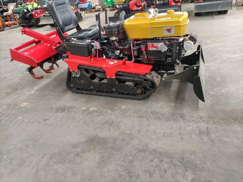 Agricultural Diesel Engine Rotary Tiller Sitting Drive Crawler Tractor 25 HP Mini Rotary Cultivator