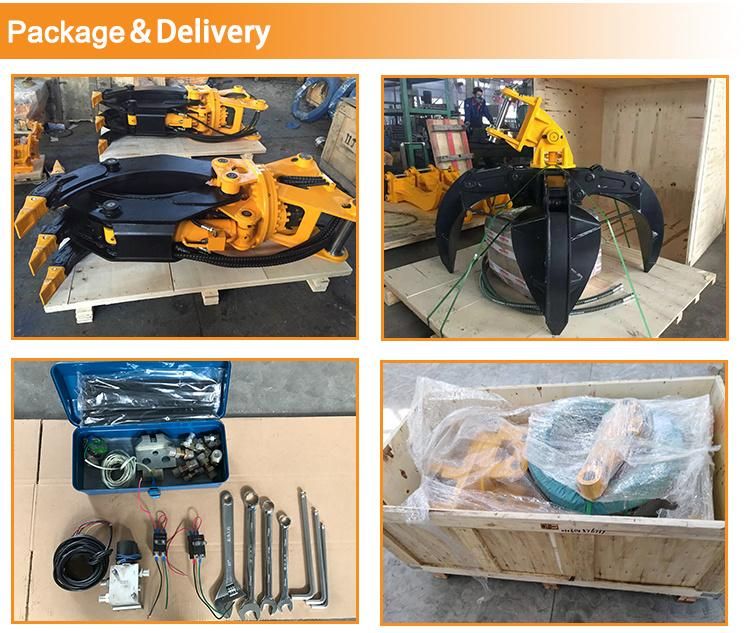 China Hydraulic Wood Timber Rotating Grapple for Mini Digger Backhoes Trailer