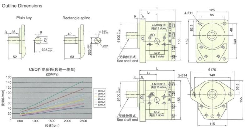 High Pressure Oil Pump Aluminum Hydraulic Gear Pump