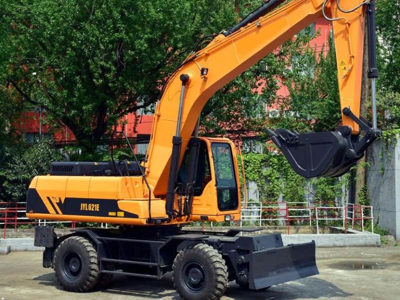 Bucket 0.9 Cbm Wheel Excavator 21 Ton Jy621e