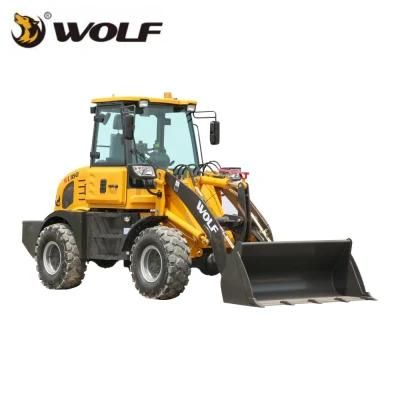 Chineses Supplier Wolf with Euro5 Engine CE/Rops/Fops Mini Loader Front End Loader for 1.5t/1.6t