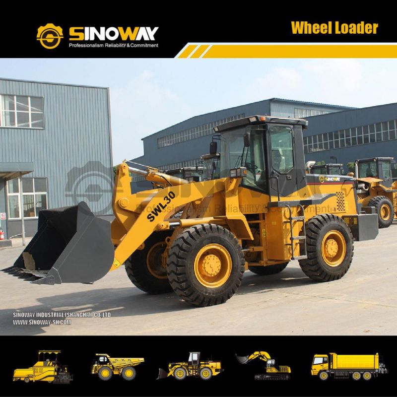3 Ton New Mini Front Wheel Loader 1.7 M3 Compact Shovel Wheel Loader Small Skip Loader with Weichai Engine