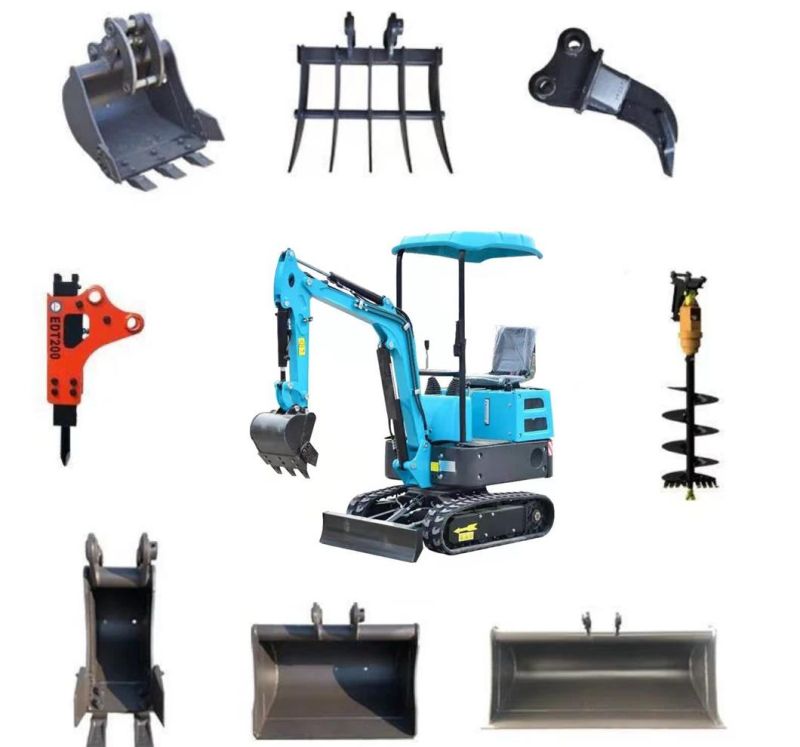 1 T Small Backhoe Digger Fw12D Mini Hydraulic Pump Rubber Crawler Track Excavators Cheap Price for Sale