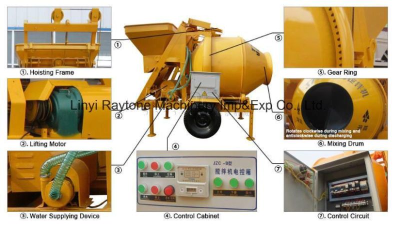 Electric Portable Concrete Mixer Machinery Jzc500