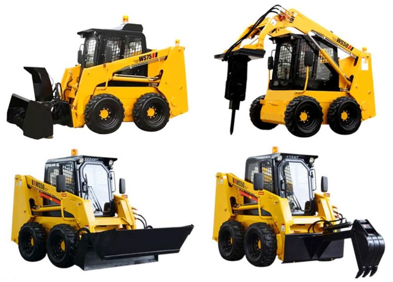 China New Hydraulic Mini Skid Steer Loader with Variously Attachment for Sale