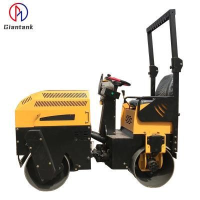 1 Ton 1200kg Small Tandem Asphalt Hydraulic Drum Rollers Good Price Mini Vibratory Road Roller